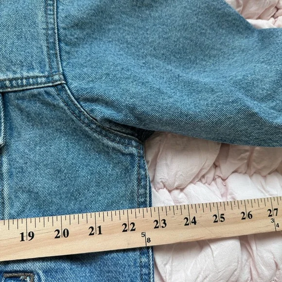 Vintage Wrangler Hero Denim Jacket Light Wash Blue Men’s L - Picture 4 of 8